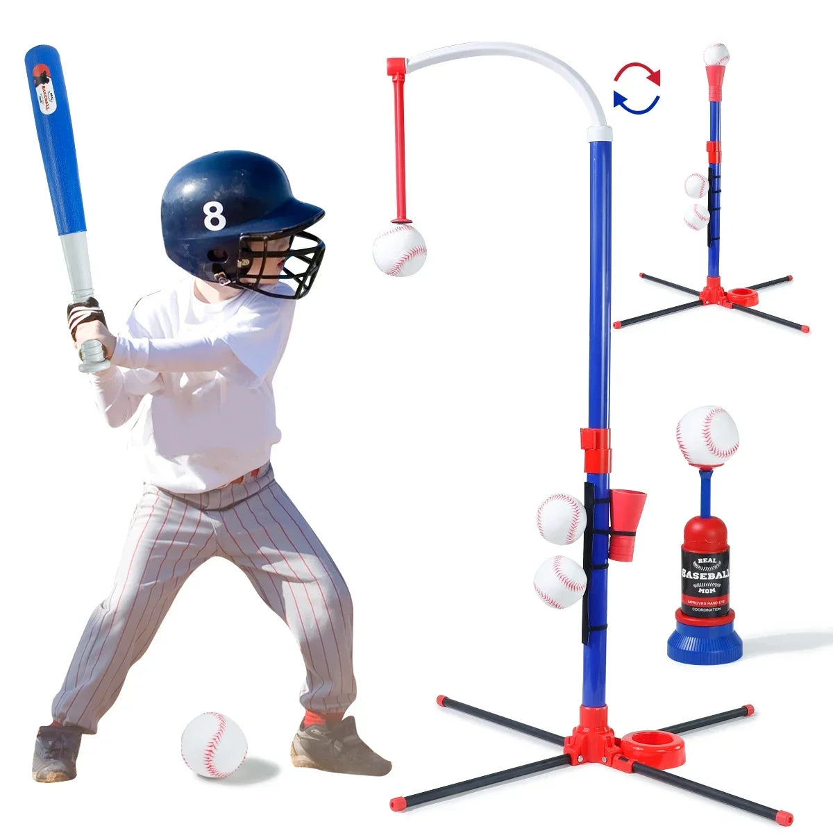 Adjustable 3-in-1 Baseball Training Set for Kids