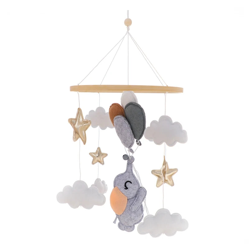 Wooden Baby Crib Mobile – Soft Felt Bear Nursery Mobile