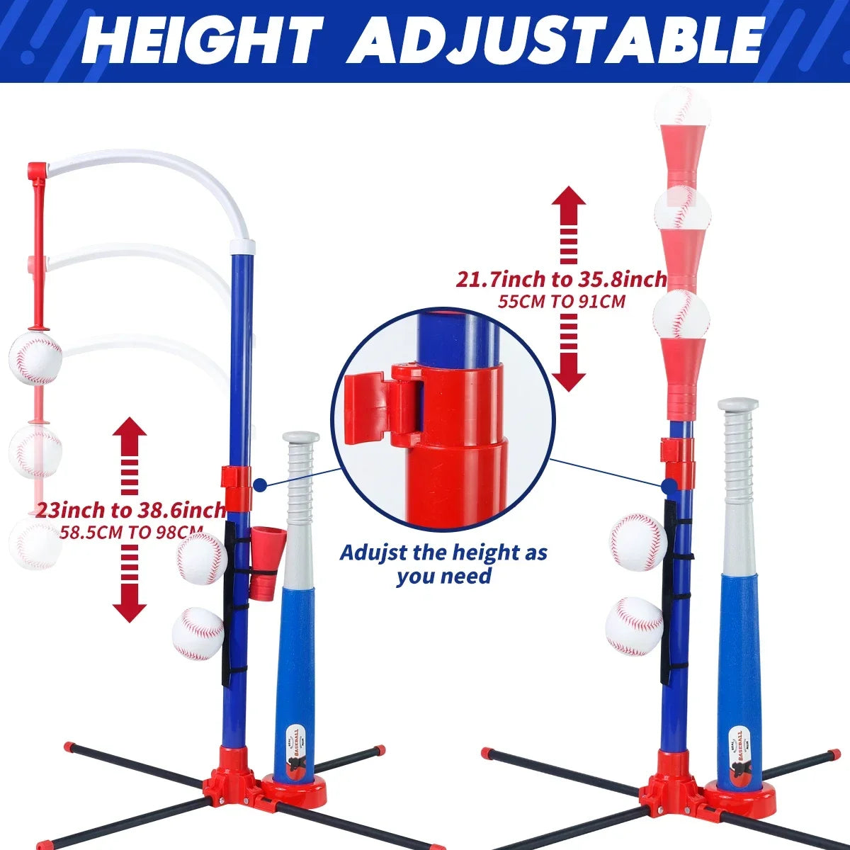 Adjustable 3-in-1 Baseball Training Set for Kids
