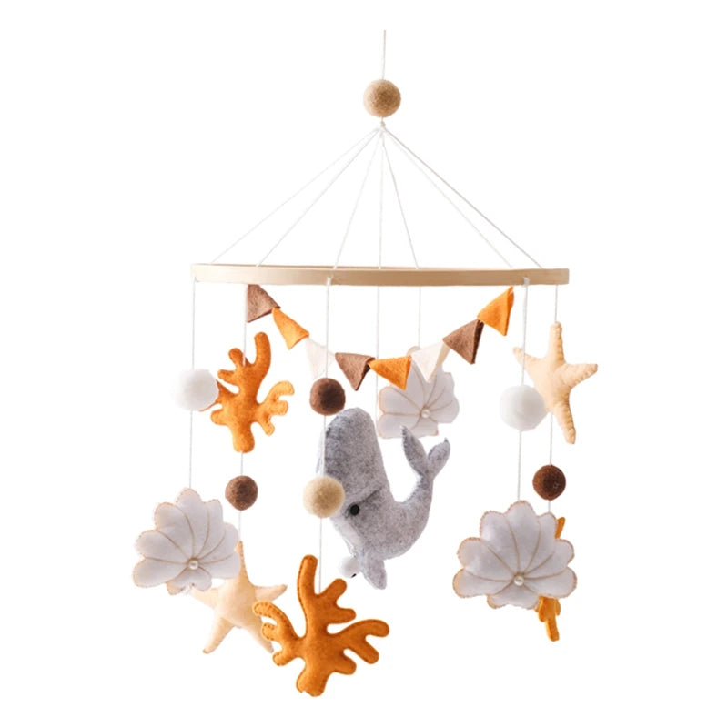 Wooden Baby Crib Mobile – Soft Felt Bear Nursery Mobile