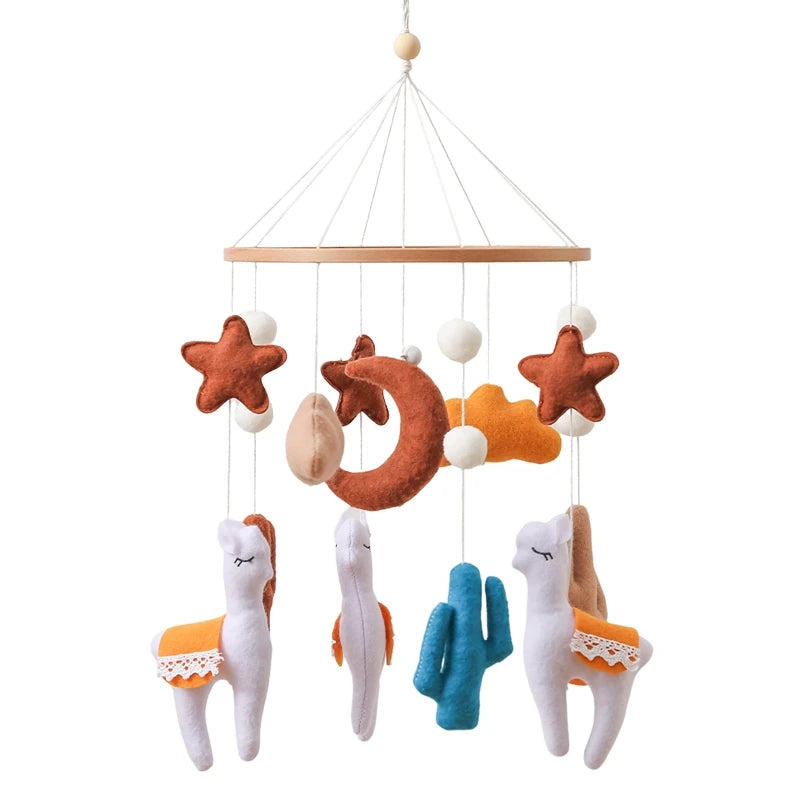 Wooden Baby Crib Mobile – Soft Felt Bear Nursery Mobile