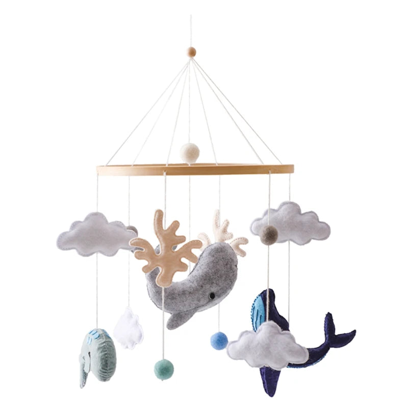 Wooden Baby Crib Mobile – Soft Felt Bear Nursery Mobile